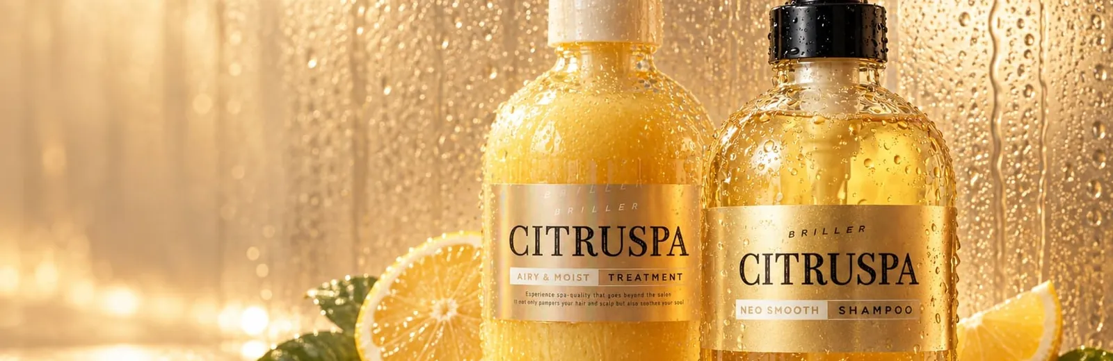 SPA-шампунь і трітмент CITRUSPA у краплях води