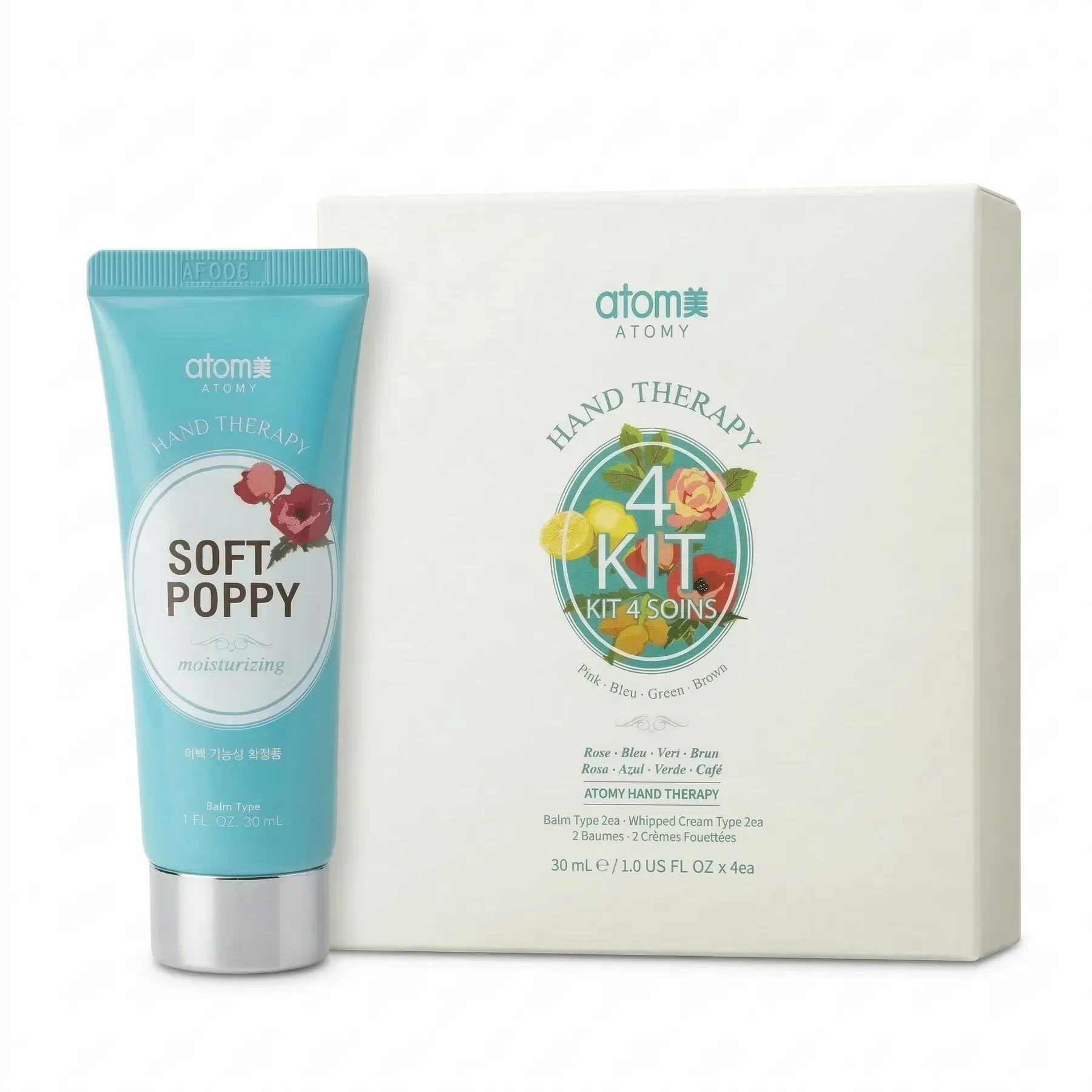 Atomy Hand Therapy Soft Poppy – зволожуючий крем для рук з ароматом маку, 30 мл