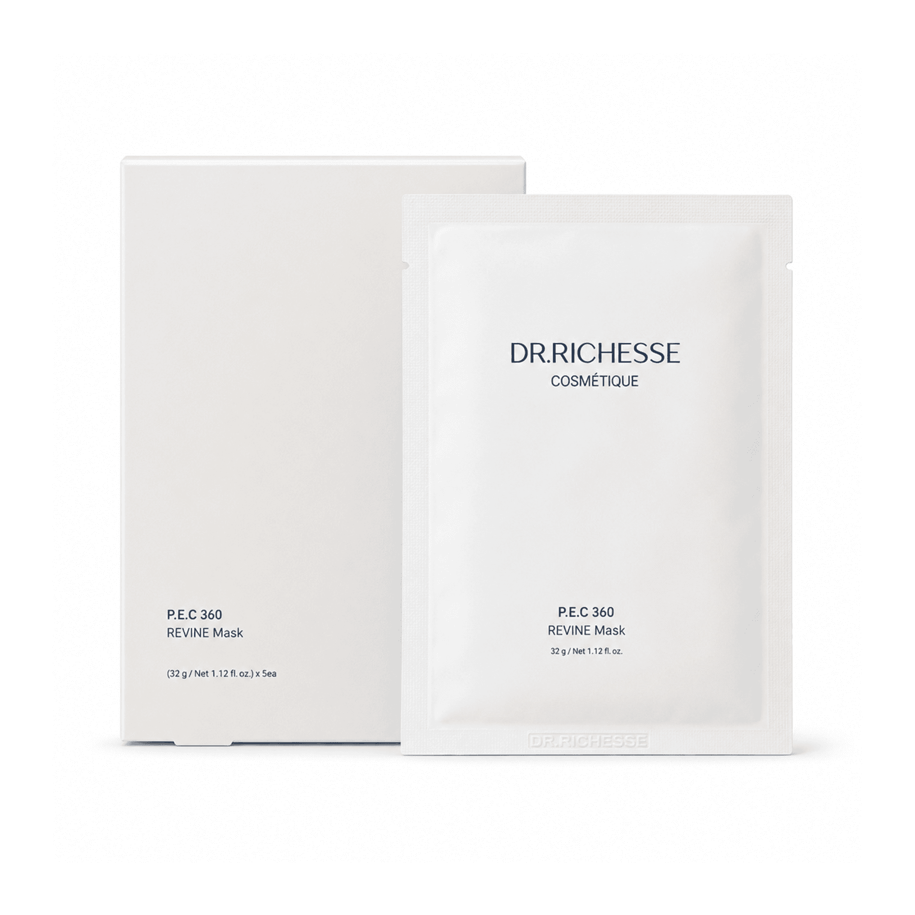 Dr.RICHESSE PEC 360 REVINE Mask тканинна маска для обличчя з PDRN, колагеном, ніацинамідом та гіалуроновою кислотою 32 г x 5 шт